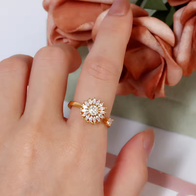 Anillo Girasol Giratorio