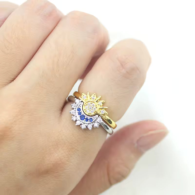 Anillo Sol y Luna 2 en 1