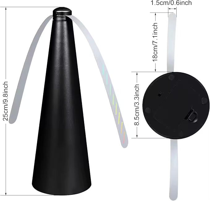 ABANICO REPELENTE DE MOSCAS A PILAS