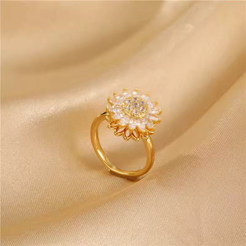 SET GIRASOL DE LUJO : COLLAR Y ANILLO