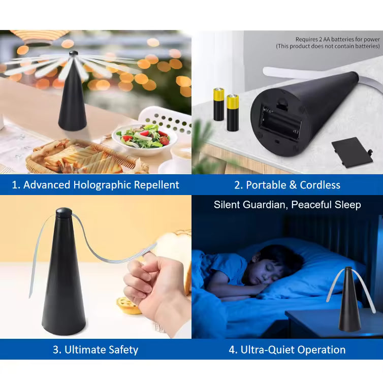 ABANICO REPELENTE DE MOSCAS A PILAS