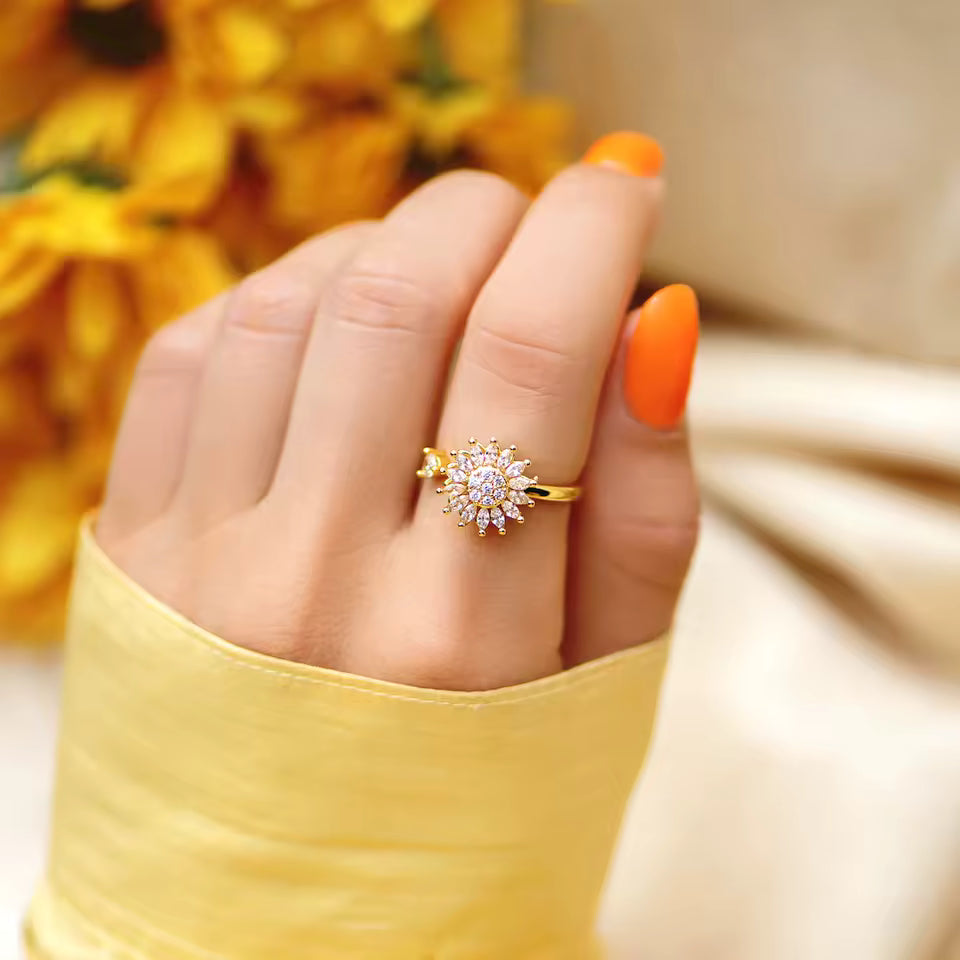 Anillo Girasol Giratorio